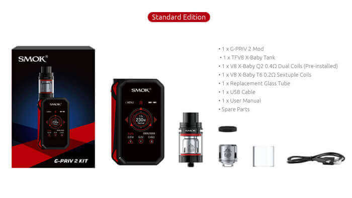 Smok G priv 2 kutu içeriği
